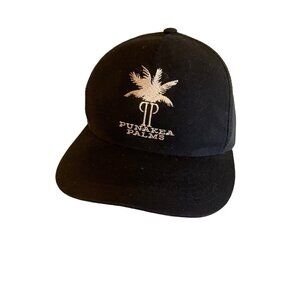 Punakea Palms Maui Hawaii Golf Club Black Hat Cap Adjustable